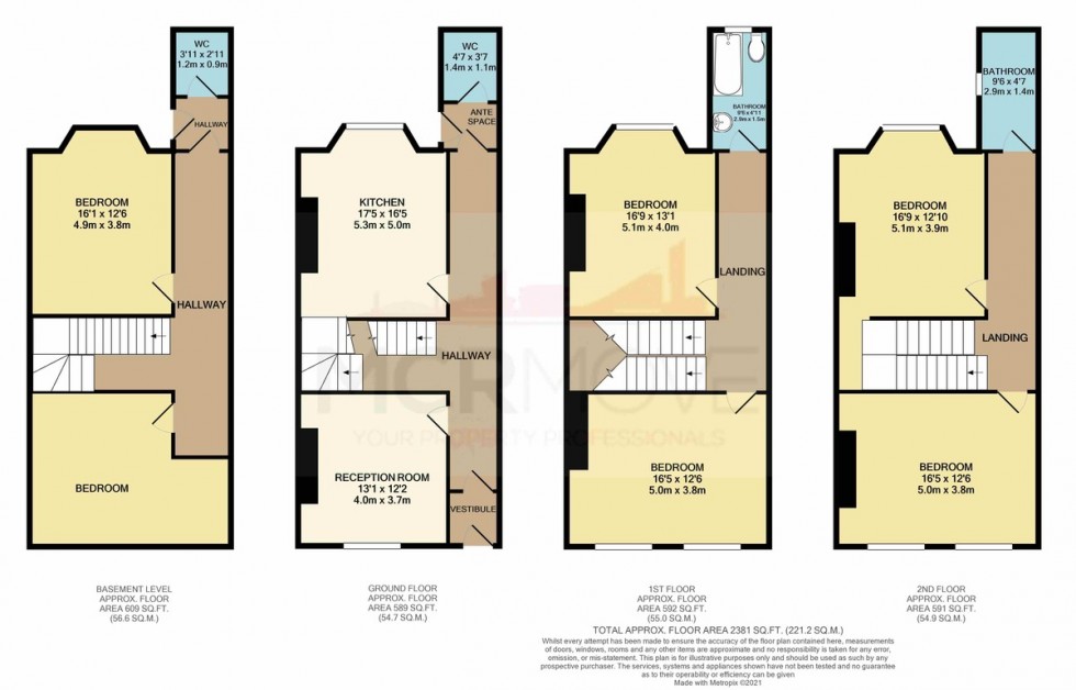 Floorplan for Upper Parliament Street, Georgian Quarter, Liverpool